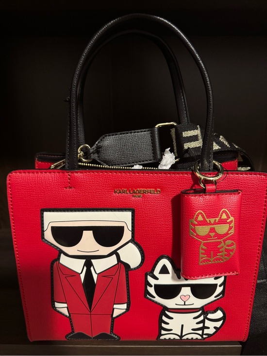 Karl Lagerfeld Handbags - Karl Lagerfeld Red Novelty Tote with Maybelle